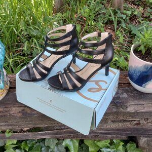 Never Worn New in Box Sexy Strappy Black High Heeled Shoes by Life Stride Size 7